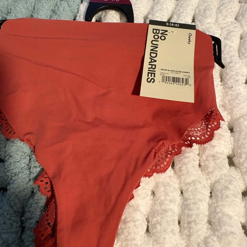 No Boundaries Coral Lace-Trim Cheeky Panty - S (4-6)